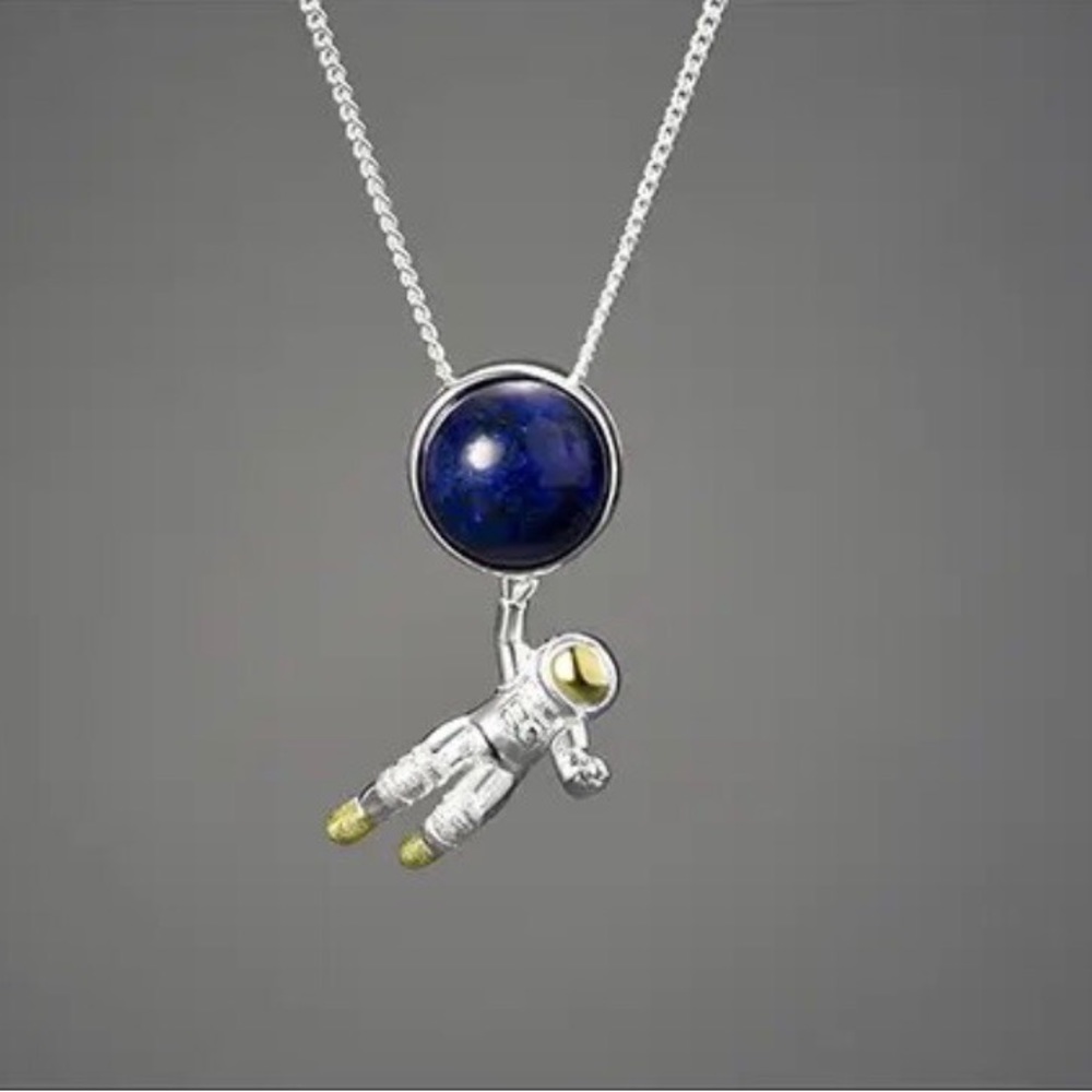 Artisan Handmade Space Odyssey 925 Silver Natural Lapis The Zaida Neck… - Picture 10 of 10